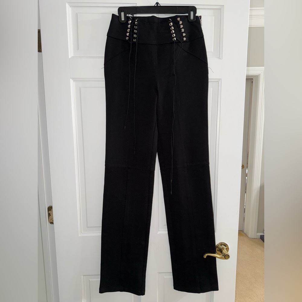 I.AM.GIA Black Lace-Up Straight Leg Pants